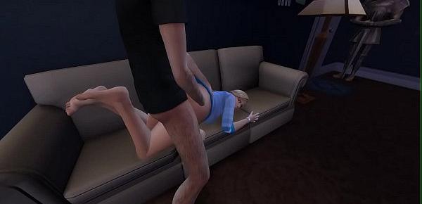  [SIMS 4] Hot rough summer anal fun in the sofa with Summer